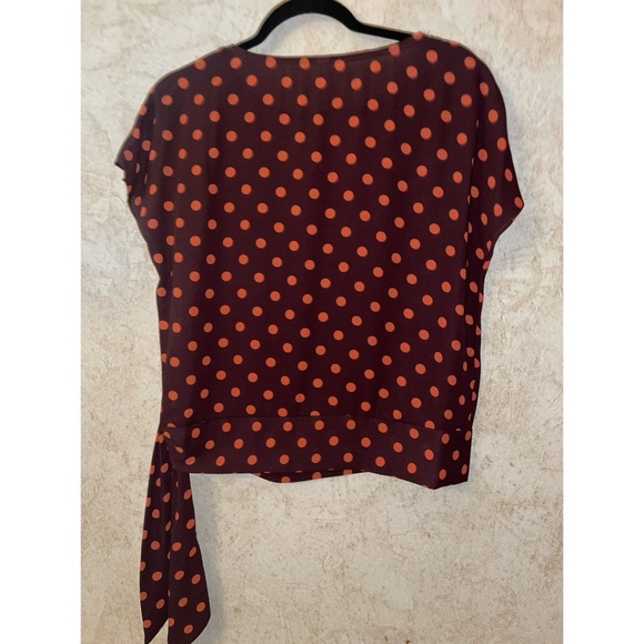 💕SALE 4 for $10💕🆕 Red Lolly Tie Front Polka Dot Blouse - Picture 7 of 8